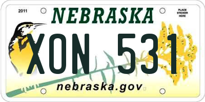 NE license plate XON531