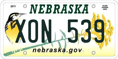 NE license plate XON539