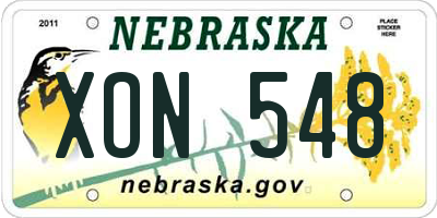 NE license plate XON548