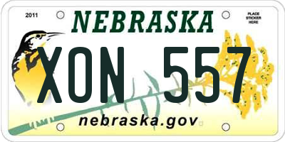 NE license plate XON557