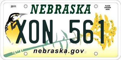NE license plate XON561