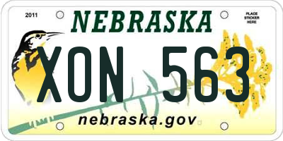 NE license plate XON563