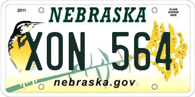 NE license plate XON564