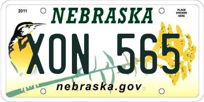 NE license plate XON565