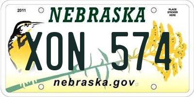 NE license plate XON574