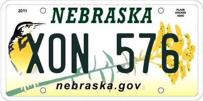 NE license plate XON576