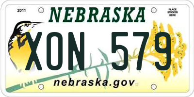 NE license plate XON579