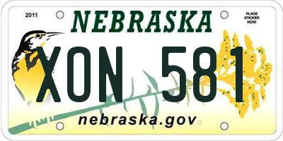 NE license plate XON581