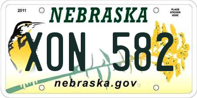 NE license plate XON582