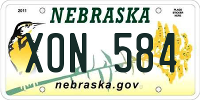 NE license plate XON584