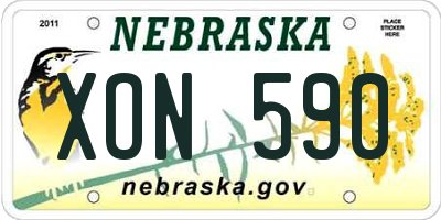 NE license plate XON590