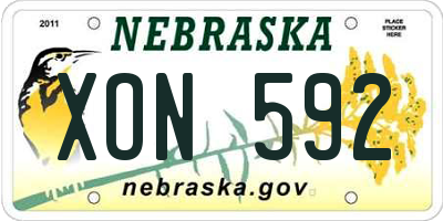NE license plate XON592