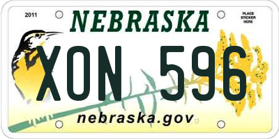 NE license plate XON596