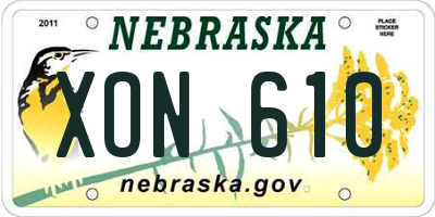 NE license plate XON610