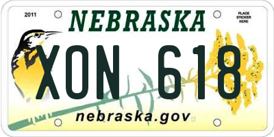 NE license plate XON618