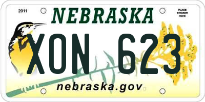 NE license plate XON623