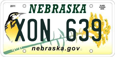 NE license plate XON639