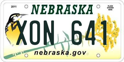 NE license plate XON641