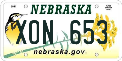 NE license plate XON653
