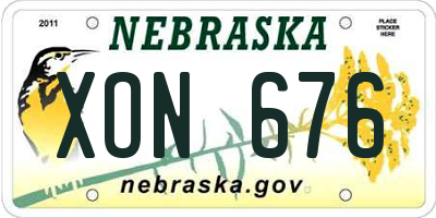 NE license plate XON676