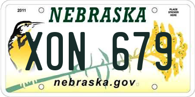 NE license plate XON679