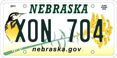 NE license plate XON704