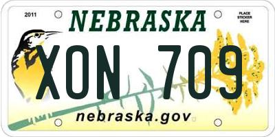 NE license plate XON709