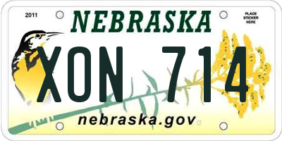 NE license plate XON714