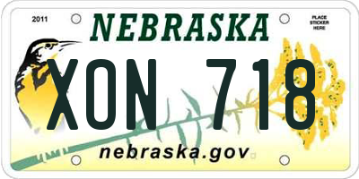 NE license plate XON718