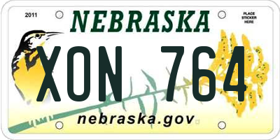 NE license plate XON764
