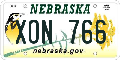 NE license plate XON766