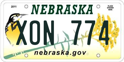 NE license plate XON774