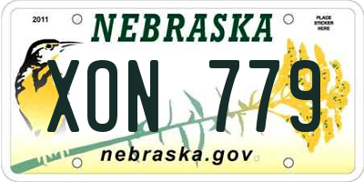 NE license plate XON779