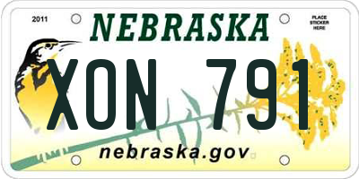 NE license plate XON791