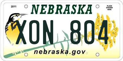 NE license plate XON804