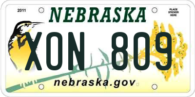 NE license plate XON809