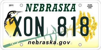 NE license plate XON818
