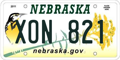 NE license plate XON821