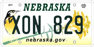 NE license plate XON829