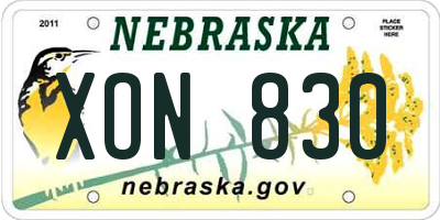 NE license plate XON830