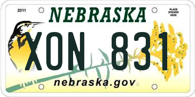 NE license plate XON831