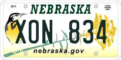 NE license plate XON834