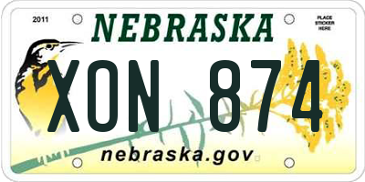NE license plate XON874