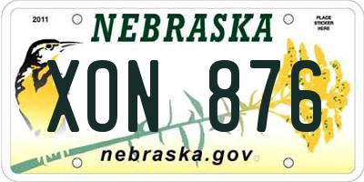 NE license plate XON876