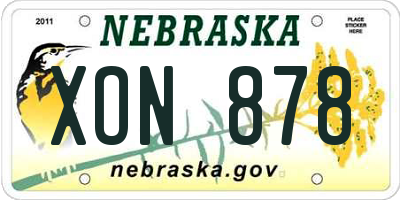 NE license plate XON878