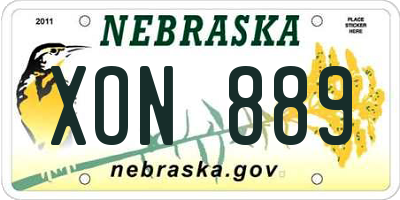 NE license plate XON889