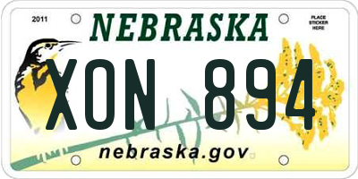 NE license plate XON894