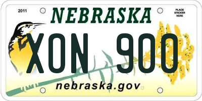 NE license plate XON900