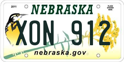 NE license plate XON912