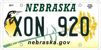 NE license plate XON920